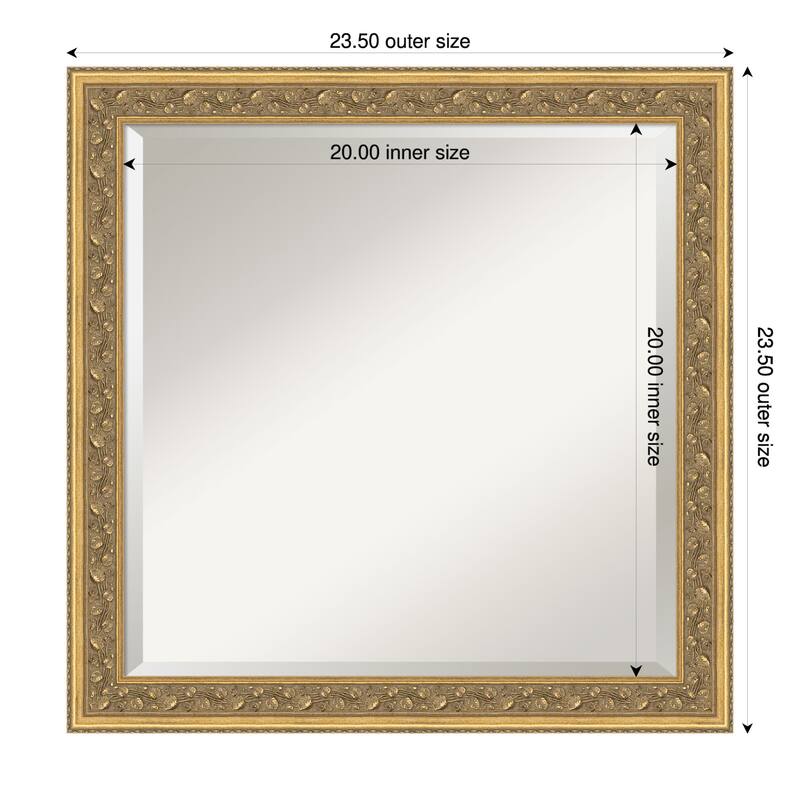 Carter Dark Gold Beveled Wood Framed Bathroom Vanity Wall Mirror - Carter Dark Gold - 24 x 24 in