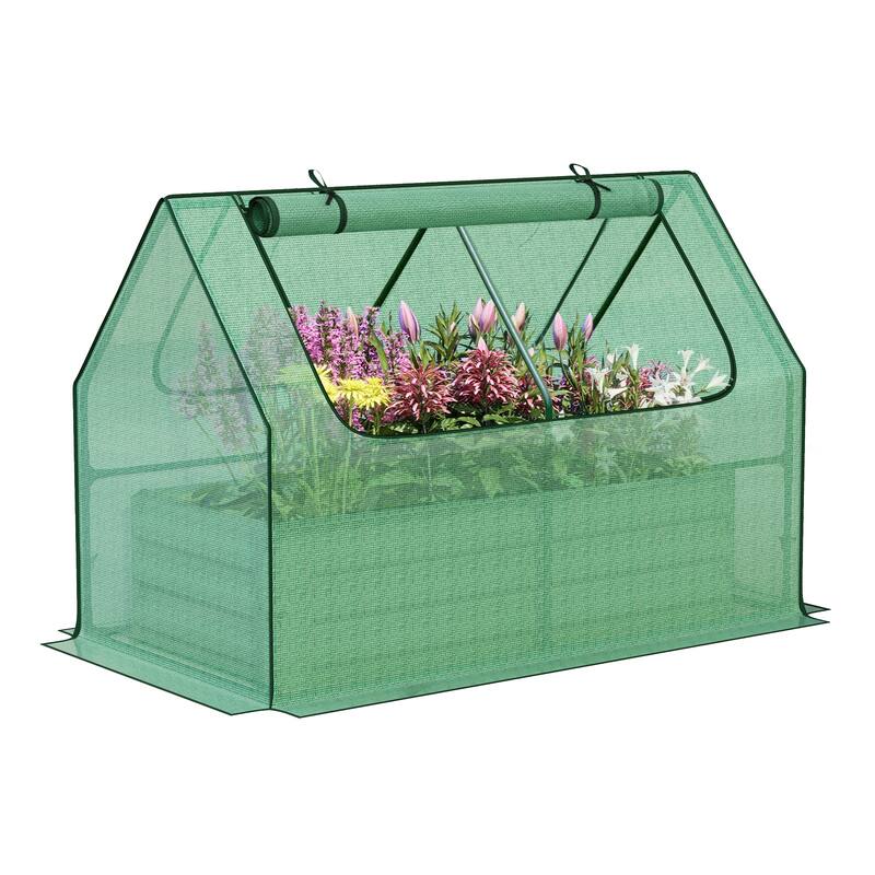 Aoodor Raised Garden Bed Kit with PE Cover, Screen Windows