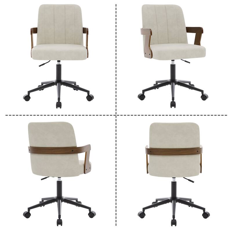 Swivel Home Office Chair Adjustable Height Desk Chair with Wheels and Armrests - 32.7"-36.6"H x 19.9"W x 22.8"D