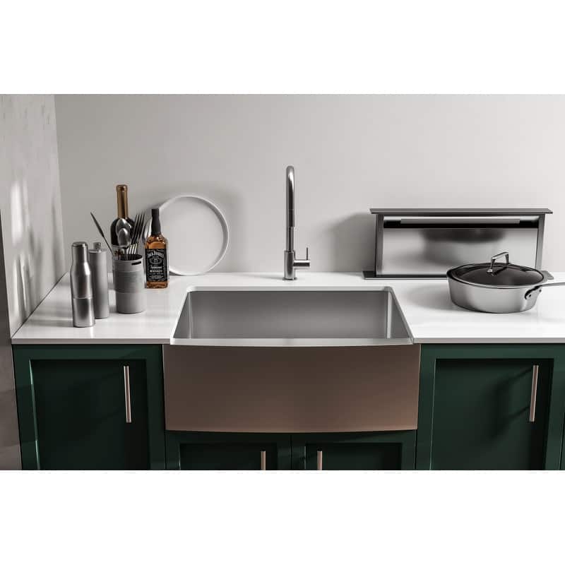 Indigo Home Stainless Steel farmhouse kitchen sink L27" x W22"