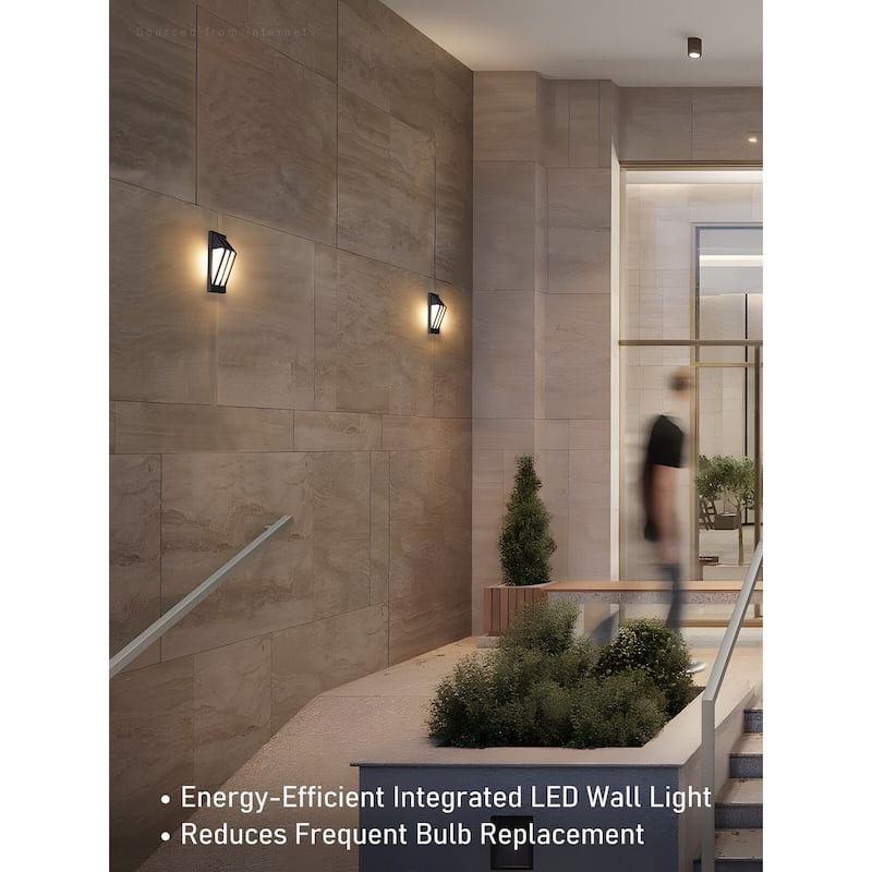 LED Exterior Wall Lights, 100-277V, 3000K Warm White - 2pack