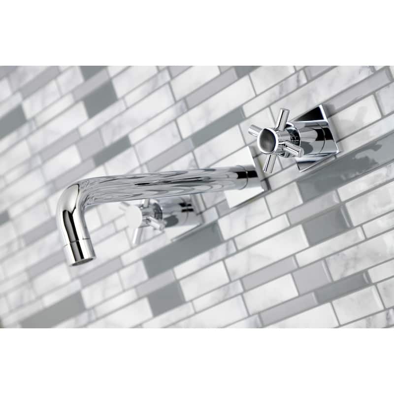 Concord 3-Hole Wall Mount Roman Tub Faucet in Polished Brass