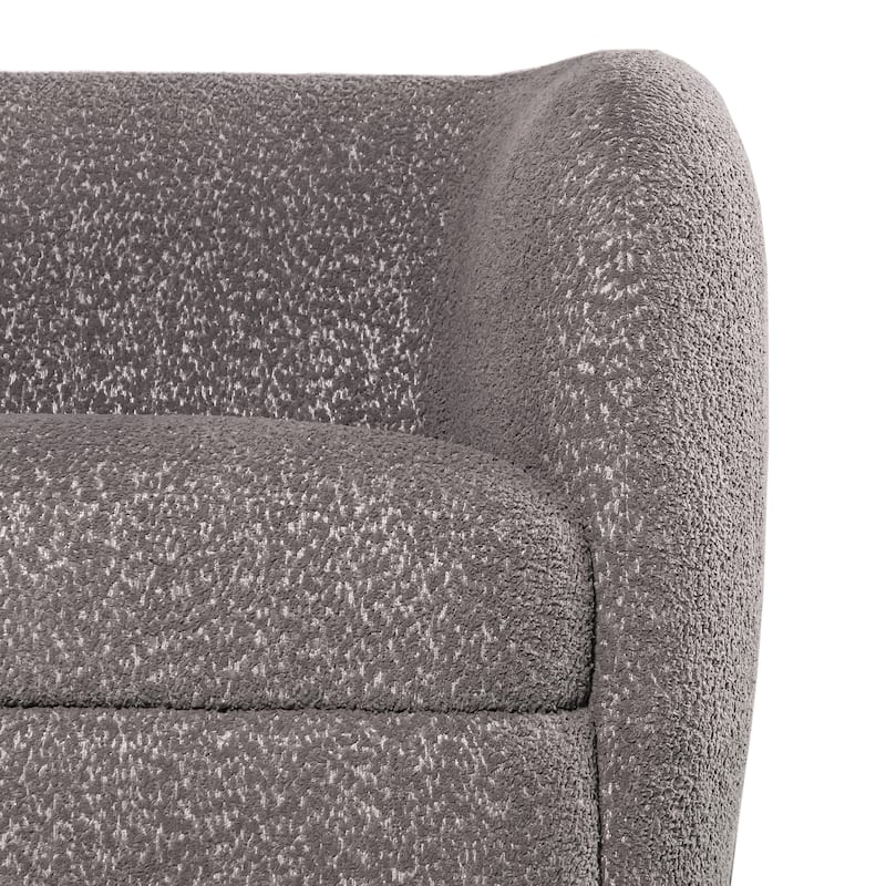 Furniture of America Ophelia Modern Curved Arms Boucle Sofa Set with Round Wooden Legs, 2-Piece or 3-Piece Options