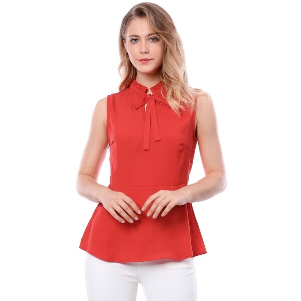 ruffle bow tie blouse
