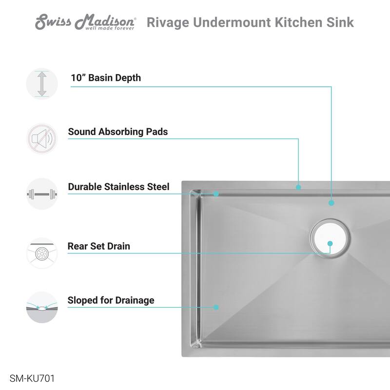 Rivage 32 x 19 Undermount Kitchen Sink