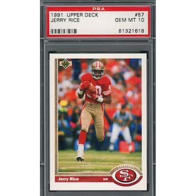 Jerry Rice 1991 Upper Deck Football Card #57 Graded PSA 10 - 8'6" x 11'6"
