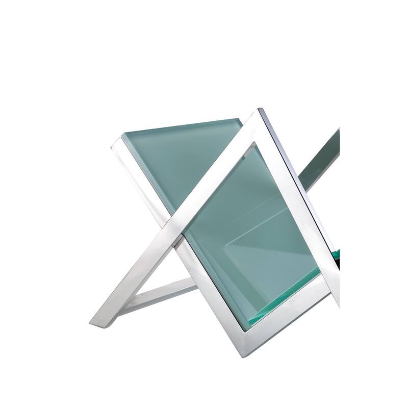Pasargad Home Luxe Glass & Steel Magazine Holder
