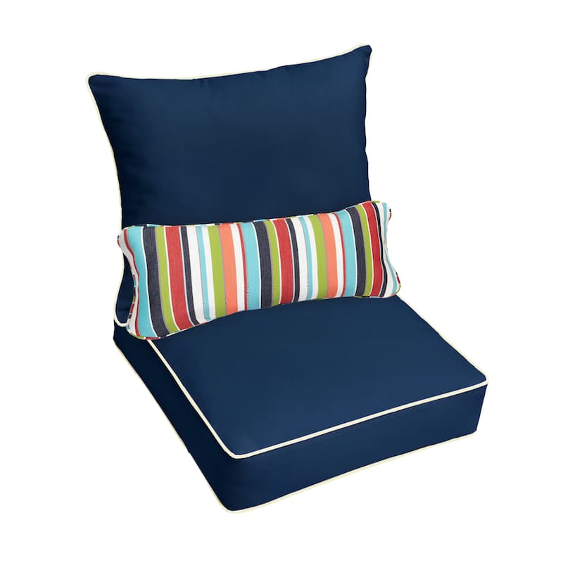 Oakley Sunbrella Solid Indoor/ Outdoor Corded Pillow and Chair Cushion Set