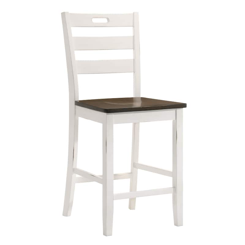 Jonah Farmhouse Wood Ladder Back Counter Height Chairs by Furniture of America (Set of 2)