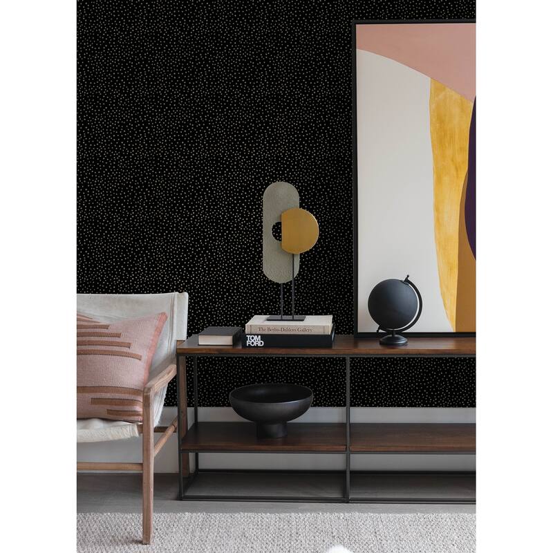 A-Street Prints Cassie Gold Petite Polka Wallpaper