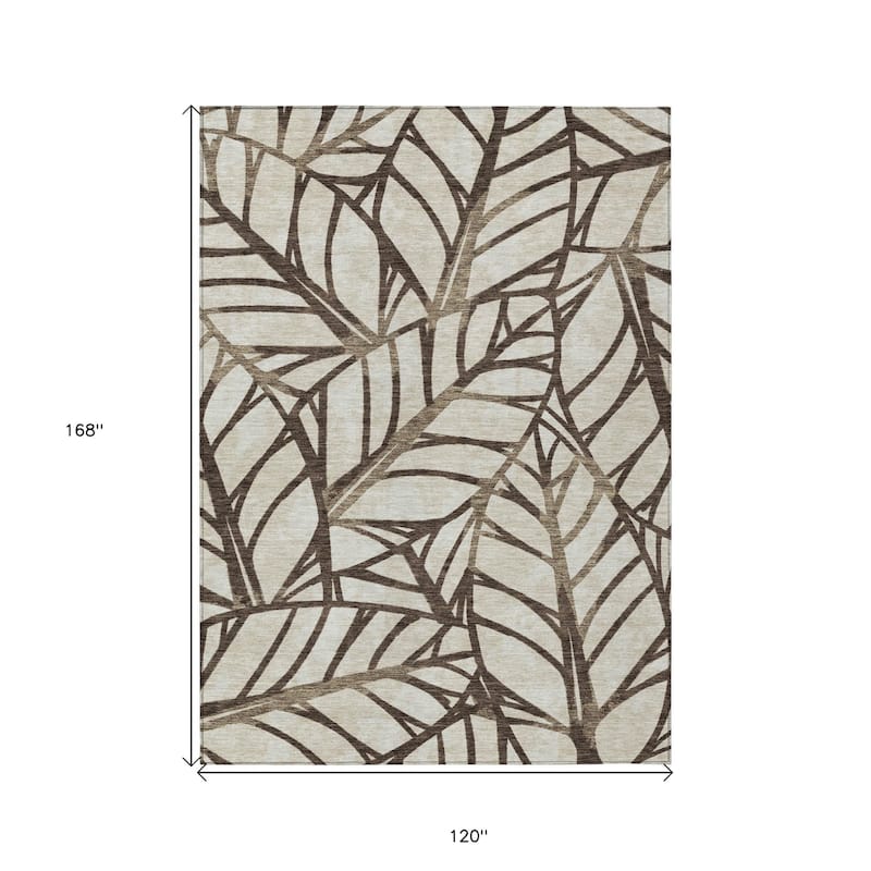 HomeRoots Floral Transitional Rectangle Outdoor Rug