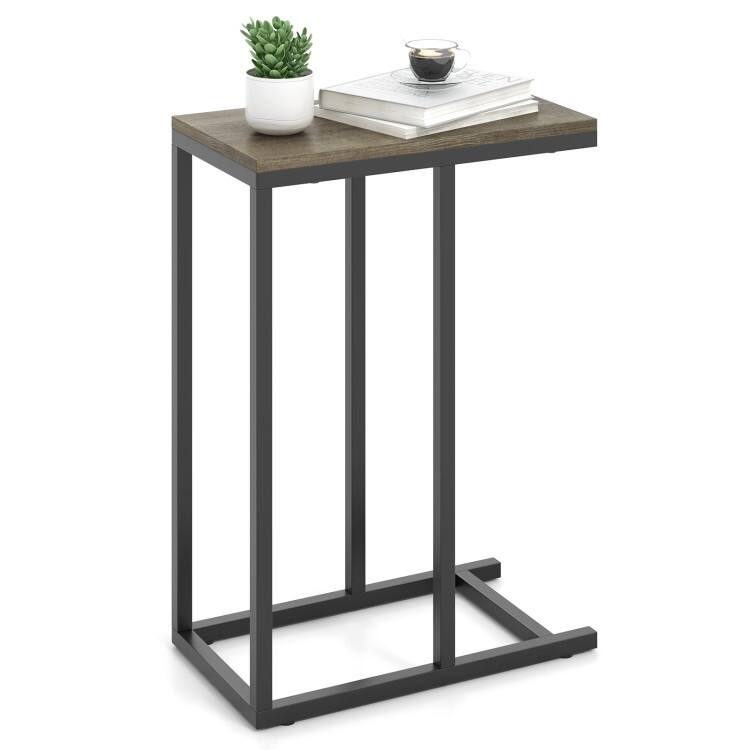 Metal Frame C End Table for Living Room Bedroom or Small Space