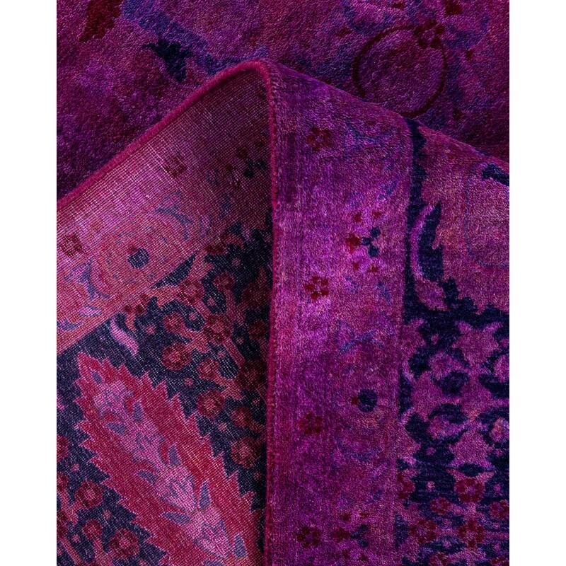 Fine Vibrance One-of-a-Kind Hand-Knotted Area Rug - Purple, 8' 3" x 10' 5" - 8' 3" x 10' 5"