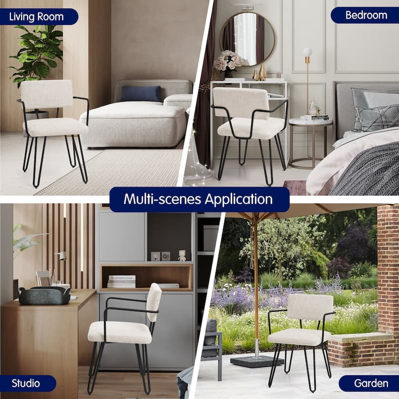 Subrtex(Set of 2) Parsons Upholstered Stainless Steel Frame Dining Chair