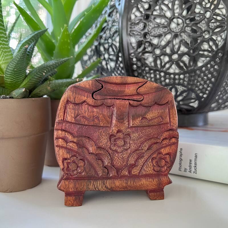 Handmade Retro Camper Van Sheesham Wood Puzzle Box