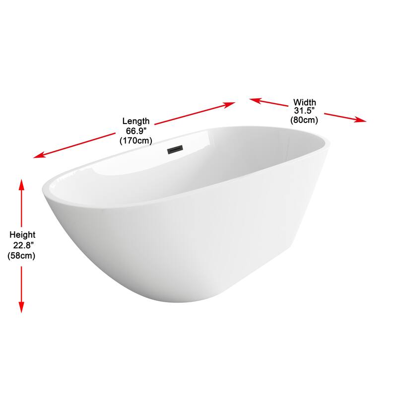 Hillary Bathtub in Glossy White
