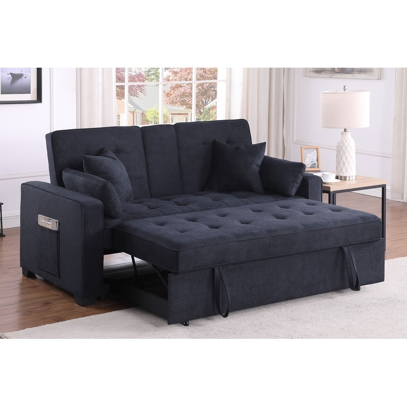 Cody II 70"W Convertible Sleeper Loveseat with Dropdown Console, Cup Holders, Charging Ports, Pocket, and Pocket Coil Seating
