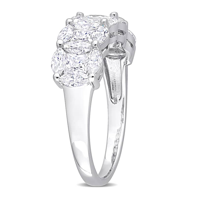 Miadora 2 1/2ct DEW Marquise Princess Created Moissanite Ring Sterling Silver