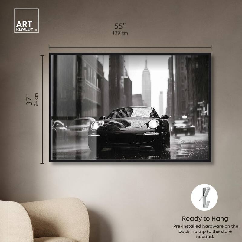 Driving in the Rain NYC Shadowbox by Art Remedy