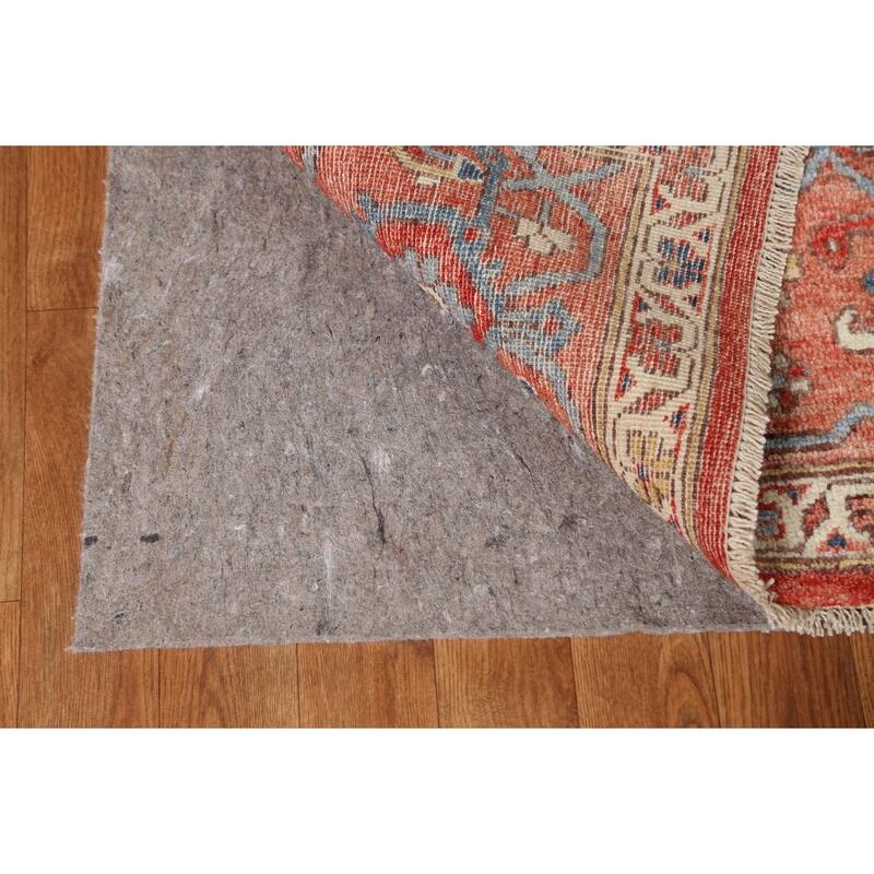 Hand Knotted Oriental 100% Wool Carpet Traditional Medallion Beige & Ivories Heriz (serapi) Area Rug - 11' 10'' X 9' 2''