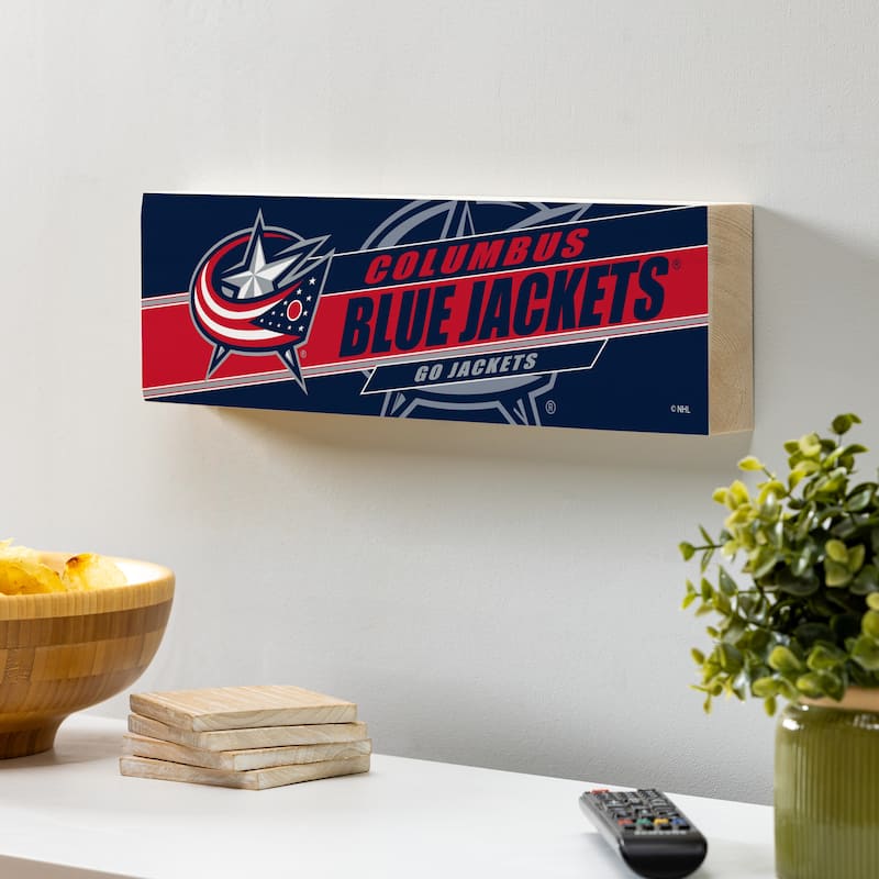 Columbus Blue Jackets Wooden Tabletop Mantel Shelf Sign