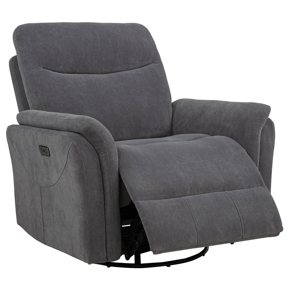 Adler Upholstered Power Swivel Glider Recliner