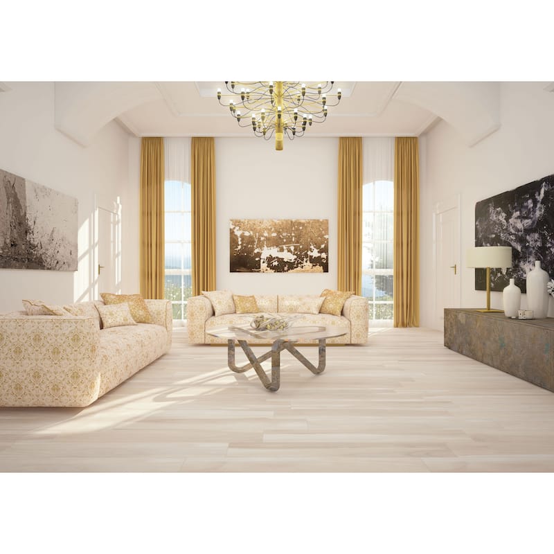 Industry Tile 8x48 Alberone Sbiancato Wood Look Porcelain Tile