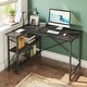 preview thumbnail 102 of 113, Small L Shaped Desk with Storage Shelves Corner Computer Desk