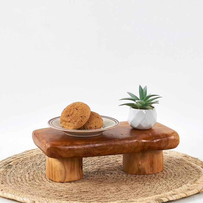 Cedar Roots Serving Stand Farmhouse wood pedestal stand plant holder