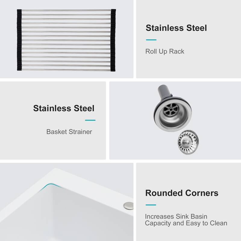 Drop-In Single Bowl Quartz Kitchen Sink