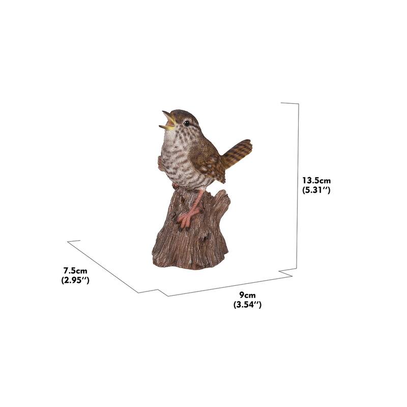 5.25" Brown Motion Activated Singing Troglodyte Stump Figurine