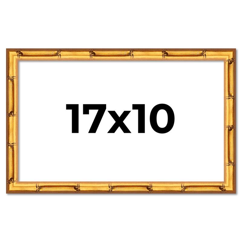 17x10 Frame Gold Bamboo Picture Frame Modern Photo Frame Includes UV Acrylic Shatter Guard Front Acid Free Foam Backing Board