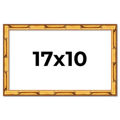 17x10 Frame Gold Bamboo Picture Frame Modern Photo Frame Includes UV Acrylic Shatter Guard Front Acid Free Foam Backing Board