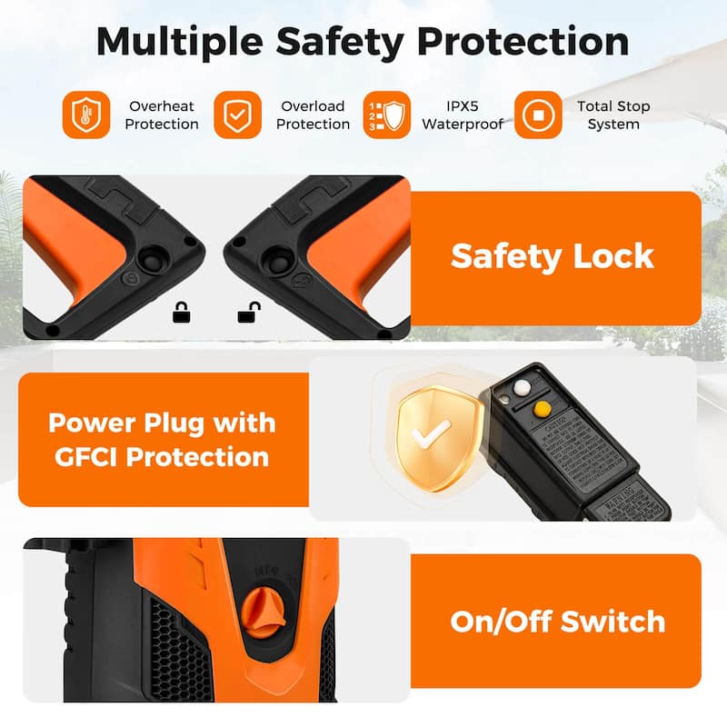 Ironmax Electric Pressure Washer with 4 Nozzles & Soap Bottle Lockable - See Details