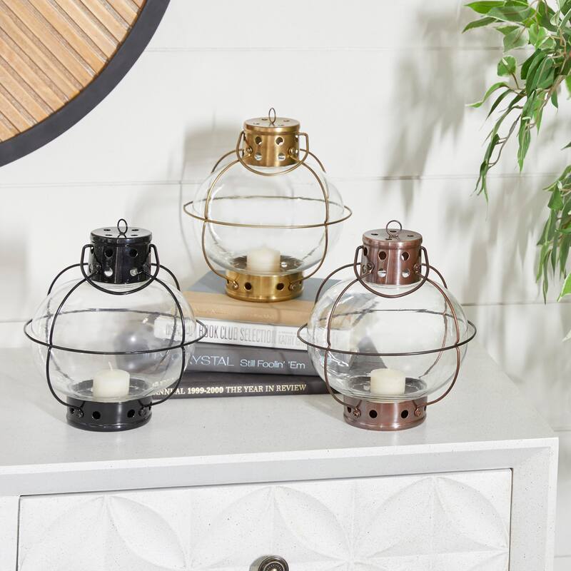 Multi Iron Rustic Lantern (Set of 3) - 7 x 7 x 8