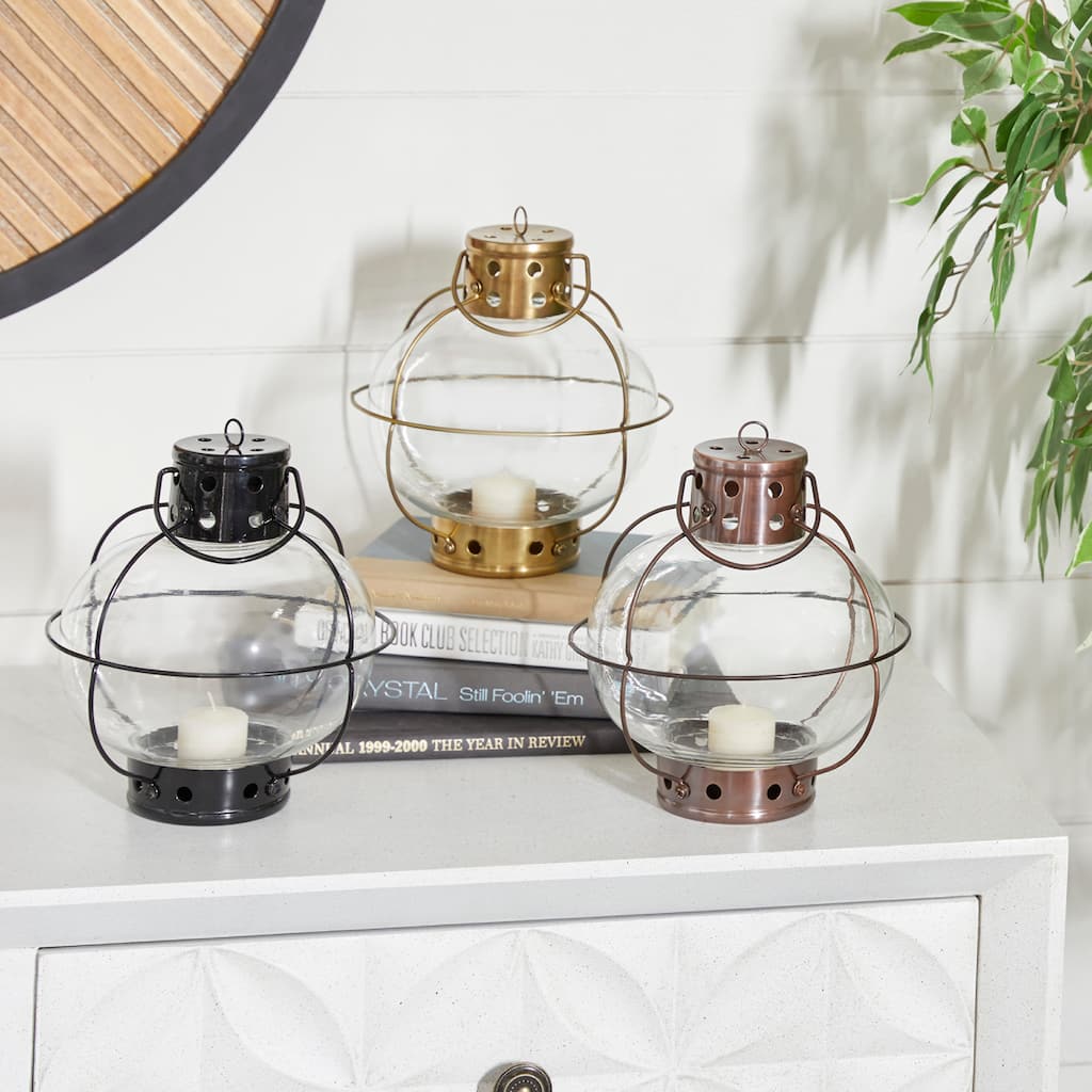 Multi Iron Rustic Lantern (Set of 3) - 7 x 7 x 8