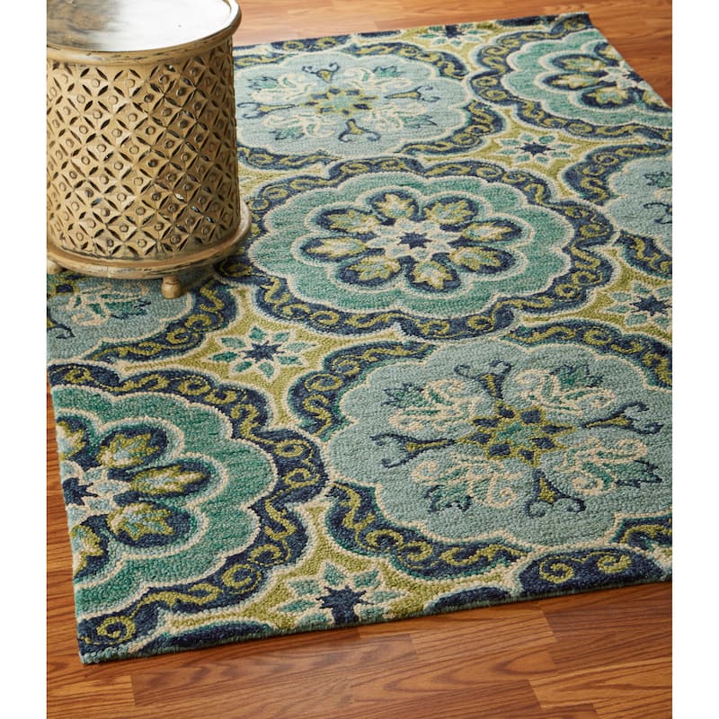 Sevita Dana Contemporary Medallion Hand-Tufted Wool Indoor Area Rug