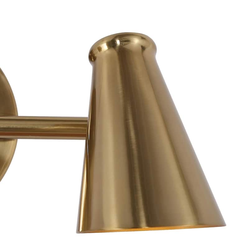 Modern 2-Light Black Gold Bathroom Vanity Light Dimmable Metal Wall Sconces
