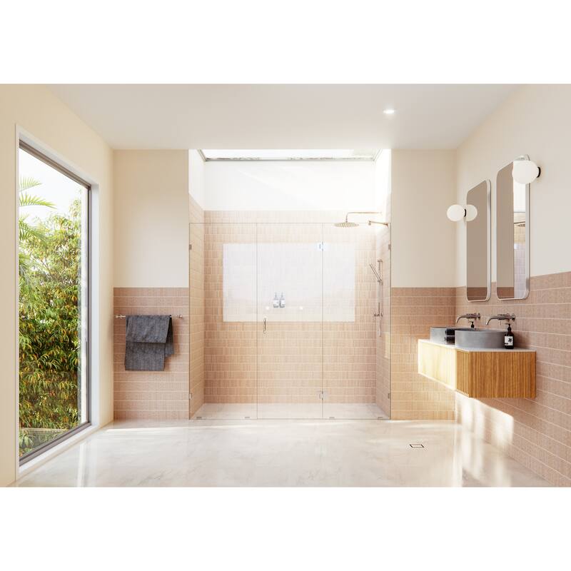 Glass Warehouse 78" x 96" Frameless 3 Panel Inline Shower Door