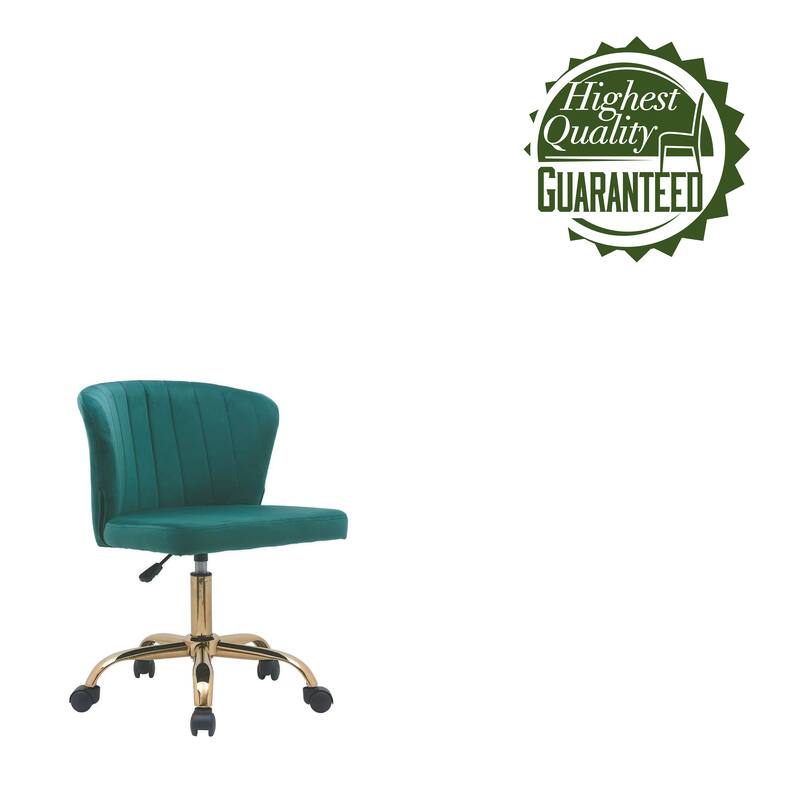 Porthos Home Rye Velvet Office Chair with Gold Chrome Legs