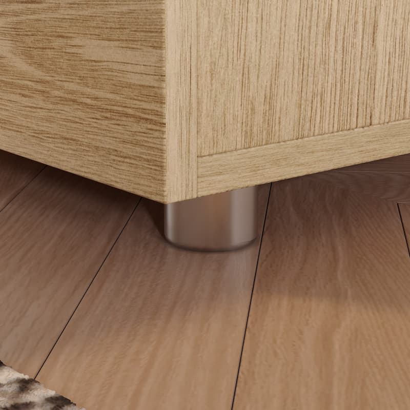 Nightstand Bedside Table Wood 2-Drawer End Table White/Brown