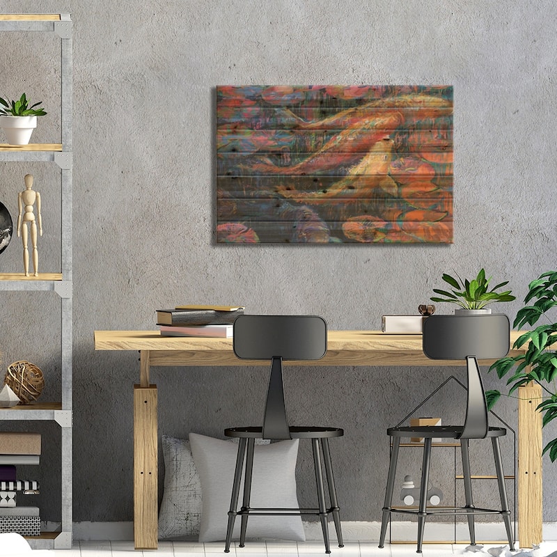 Japanese Inks Print On Wood by Iris Scott - Multi-Color
