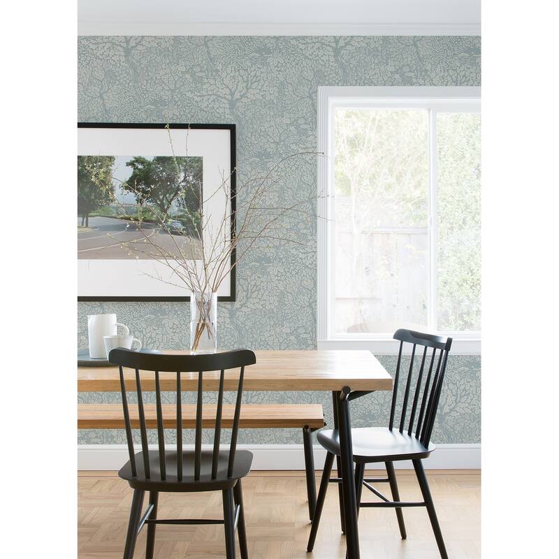 A-Street Prints Olle Light Blue Forest Sanctuary Wallpaper
