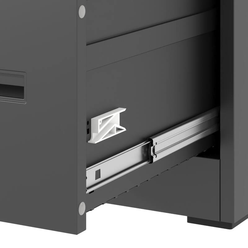 Modern 2-Drawer Narrow Filing Cabinet, Vertical Filing Cabinet with Lock and Anti-Tilt Function, for Home Office, Black
