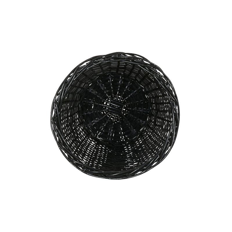 Household Essentials Willow Weave Wicker Waste Basket, Black