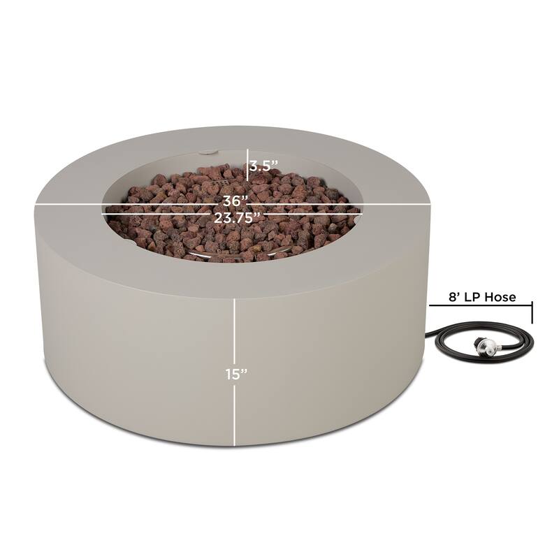 Aegean 36" Round LP Fire Table w/NG Conversion kit by Real Flame