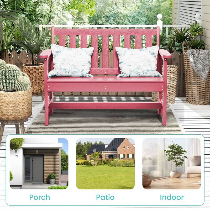 Outdoor 2-Person Garden Bench 42.92-in W x 35.83-in H