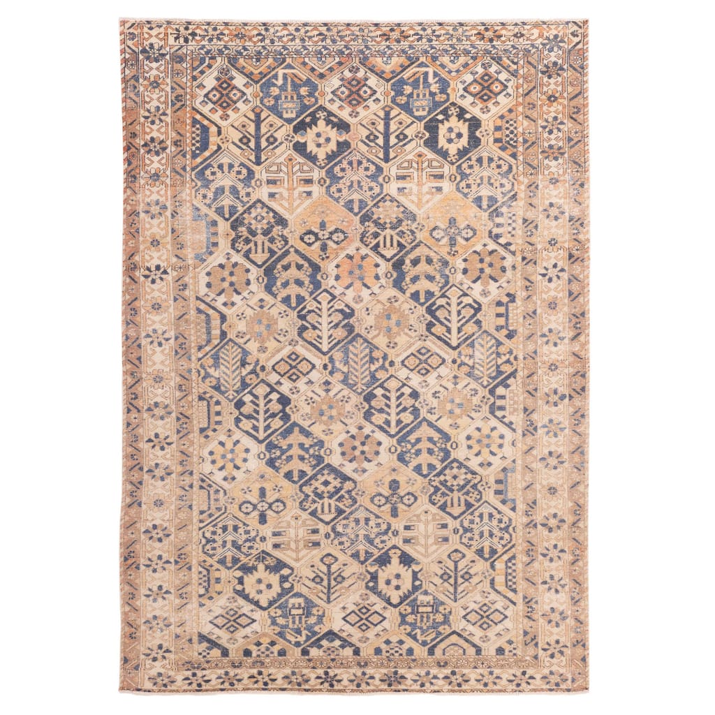 ECARPETGALLERY Hand-knotted Antalya Vintage Dark Navy Wool Rug - 6'8 x 9'9