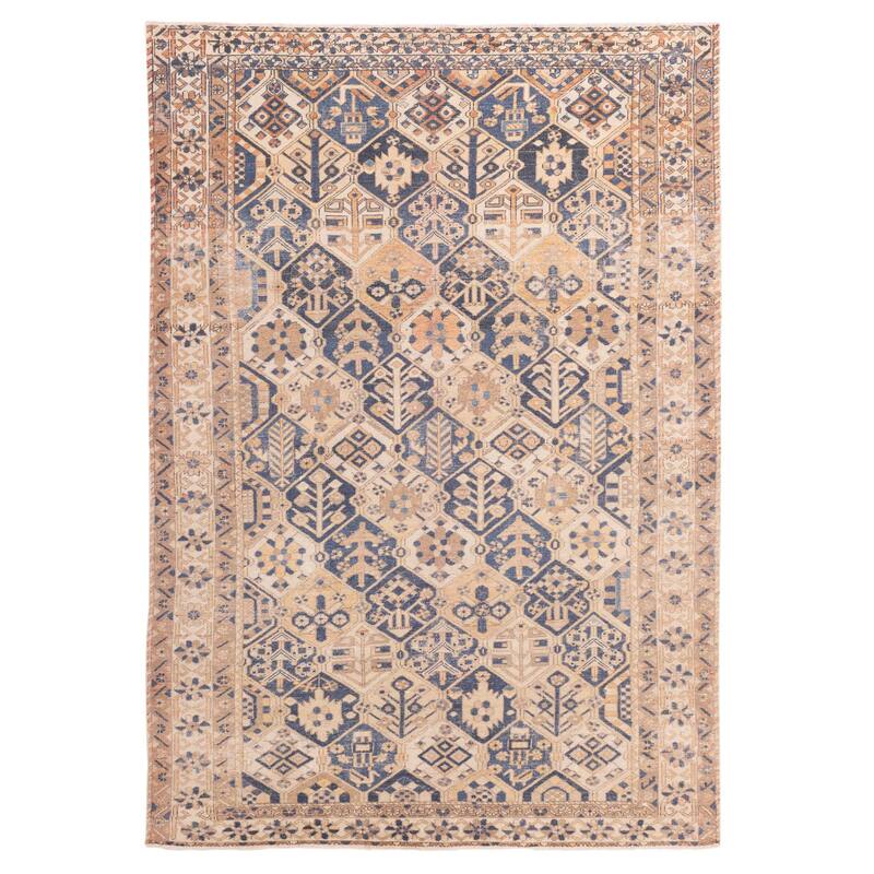 ECARPETGALLERY Hand-knotted Antalya Vintage Dark Navy Wool Rug - 6'8 x 9'9