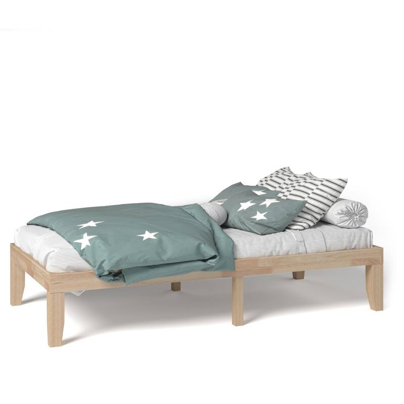 Gymax 14'' Twin Size Wooden Platform Bed Frame w/ Strong Slat Support